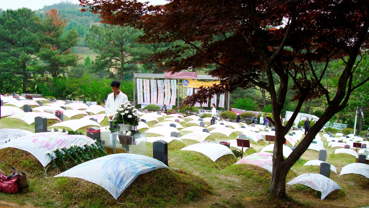 Mangwol-dong cemetery in Gwangju where victims' bodies were buried.