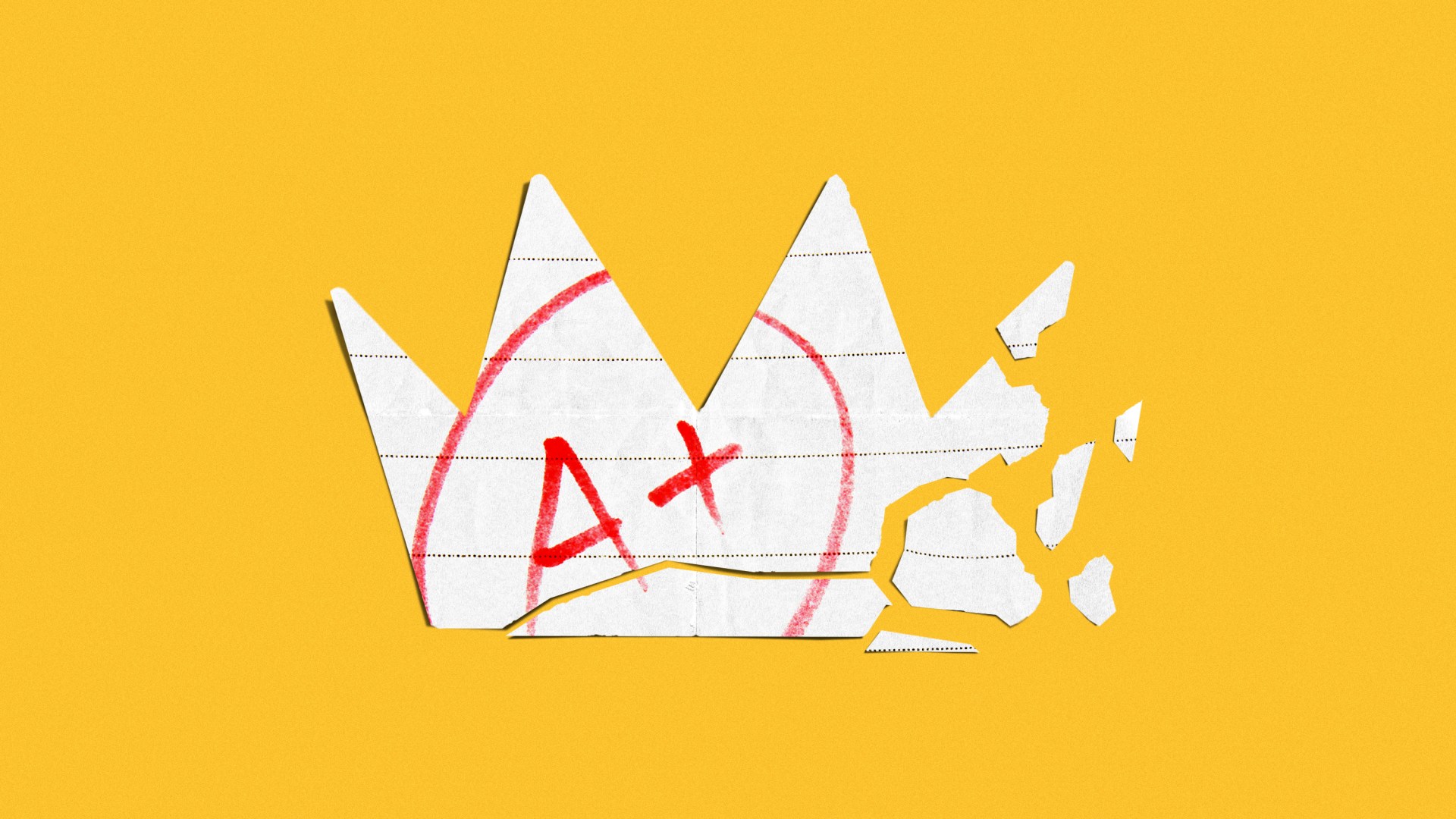 A crown made from an A+ graded homework paper.