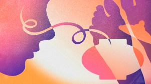 A person smelling perfume on feet